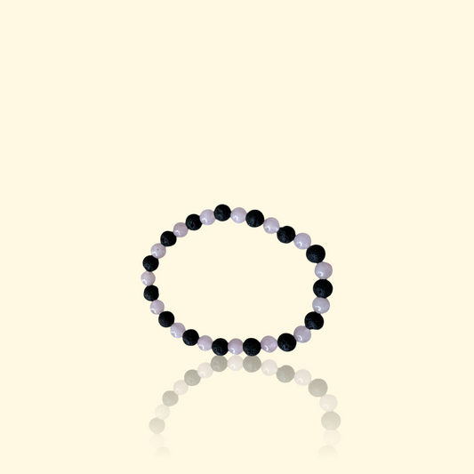 Bracelet Quartz Rose & Pierre de Lave - Douceur & harmonie | Pierre naturelle