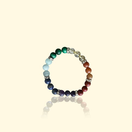 Bracelet 7 Chakras 8 mm - Harmonie, alignement & énergie | Pierres naturelles