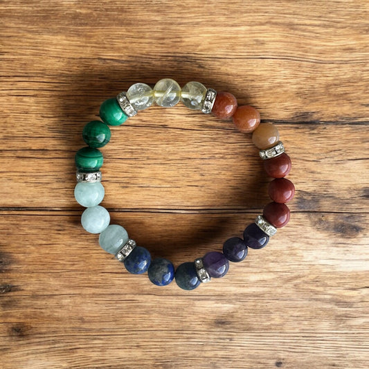 Bracelet 7 Chakras 8 mm - Harmonie, alignement & énergie | Pierres naturelles