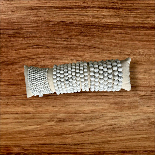Bracelet Howlite - Calme, clarté & minimalisme marbré | Pierre naturelle