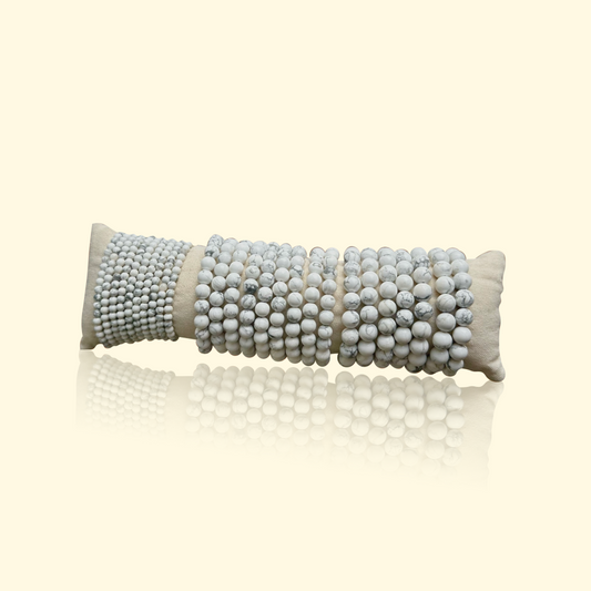 Bracelet Howlite - Calme, clarté & minimalisme marbré | Pierre naturelle