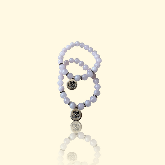 Bracelet Quartz Rose 8 mm + Symbole Om - Douceur, harmonie & intention | Pierre naturelle