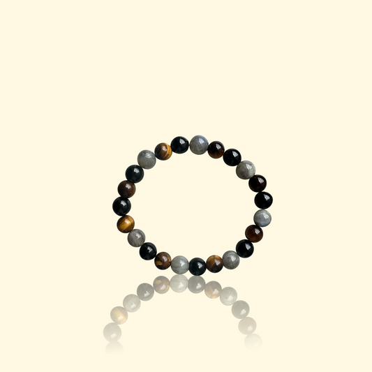 Bracelet Œil de Tigre, Onyx & Labradorite - Confiance, protection & intuition | Pierres naturelles
