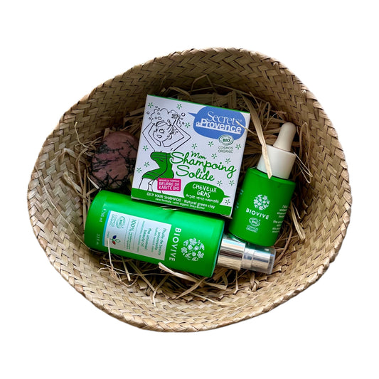 Coffret MALIKA - Huile universelle + Élixir, Shampoing solide & Galet Rhodonite