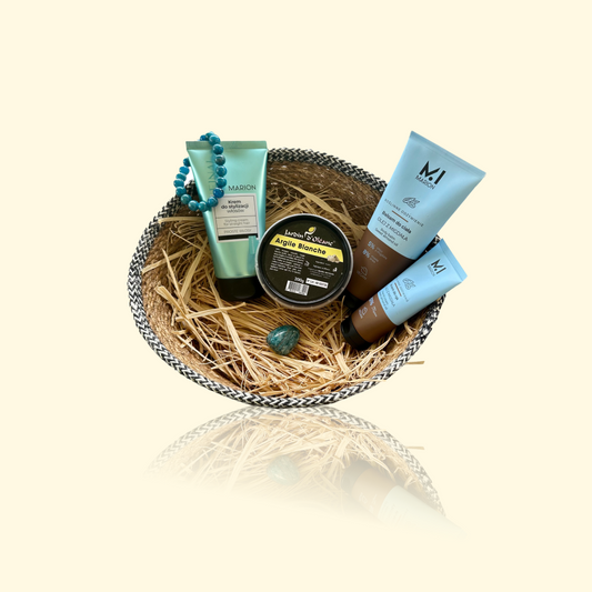 Coffret SYLVIA - Routine MARION + Argile blanche Jardin d’Oléane + Bracelet & Pierre Apatite