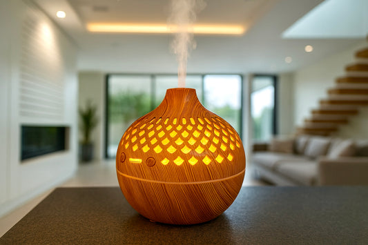 Diffuseur d'huile essentielles ultrasonique en bois avec LED