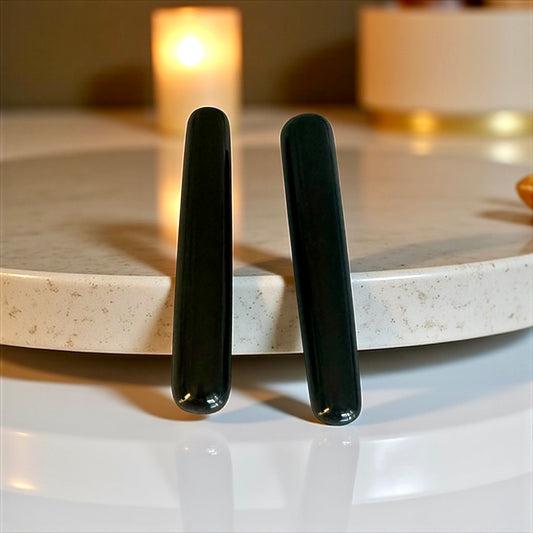 Bâton de massage en Obsidienne Noire 110 mm : Détente, ancrage & équilibre énergétique
