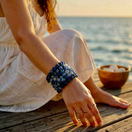 Bracelet Sodalite 8 mm - Clarté, expression & calme | Pierre naturelle bleue
