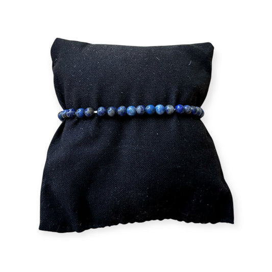 Bracelet Lapis Lazuli 4 mm - Elégance & expression | Pierre naturelle bleue