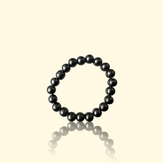 Bracelet Hématite 8 mm - Ancrage, stabilité & style métallique | Pierre naturelle