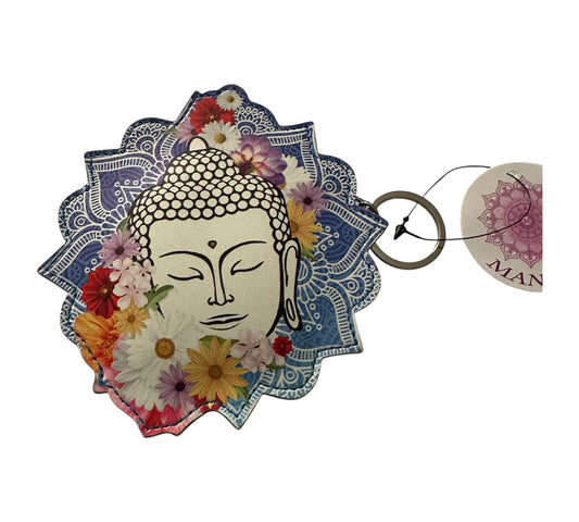 Porte-clés Bouddha Mandala fleuri