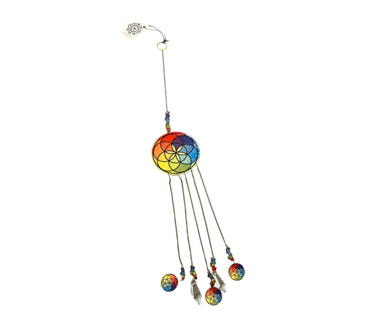 Suspension fleur de vie 7 chakras