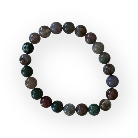 Bracelet Agate Mousse 8 mm - Ancrage, renouveau & nature intérieure | Pierre naturelle